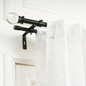 Black Double Curtain Rod with Glass Ball Finials - Adjustable 28-144" - Easy Install