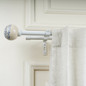 Adjustable Double Curtain Rod (28-144") - White, Moroccan Ceramic Finials - Heavy Duty, Easy Install