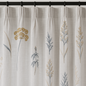 Embroidered Linen Sheer Curtains – Botanical Pattern – Light Filtering – 4 Color Options – Custom Sizes