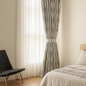 GOTS Spindle-Stripe Linen Curtains – Custom Blackout / Semi Sheer