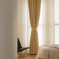 Luxury Leaf Jacquard Cotton-Linen Curtains & Drapes – Custom-Size Window Panels, Blackout or Light-Filtering