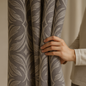 Luxury Leaf Jacquard Cotton-Linen Curtains & Drapes – Custom-Size Window Panels, Blackout or Light-Filtering