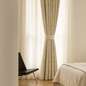 Luxury Leaf Jacquard Cotton-Linen Curtains & Drapes – Custom-Size Window Panels, Blackout or Light-Filtering