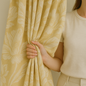 Linen Floral Jacquard Curtains – Custom Blackout or Cotton – 8 Colors USA