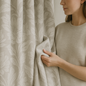 Linen Floral Jacquard Curtains – Custom Blackout or Cotton – 8 Colors USA