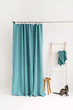 Pastel Blue organic linen shower curtain available in multiple sizes