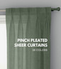 Elegant Triple Pinch Pleated Linen Sheer Curtains - Custom Sizing Available - Rod and Track Compatible - Choose Singles or Pairs in a Variety of Colors