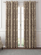 Luxurious Linen Curtains with Damask Woven Pattern - Blackout or Light Filtering Liner | Single Piece or Set of 2 | Available in Beige, Tan, and Brown - Elegant Window Treatments for Stylish Home Décor