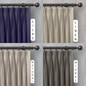 Organic Cotton Linen Curtains with Triple Pinch Pleats - Light Filtering or Blackout Liner. Customizable Set of 2 or Single Curtains, Can be Made to Measure.