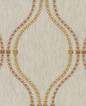 Taupe Beige Linen Sheer Curtains with Earthy Orange and Yellow Spiral Embroidery | Customizable Sizes | Elegant Window Décor