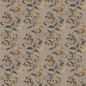 Taupe Brown & Beige Artistic Floral Linen Curtains | Phoenix Bird Print | Light Filtering/Blackout | Single/Set of 2