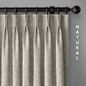 Heavyweight Linen Pinch Pleat Curtains | Woven Leaves Pattern | Blackout or Light Filtering