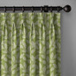 Heavyweight Linen Pinch Pleat Curtains | Woven Leaves Pattern | Blackout or Light Filtering