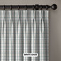 Organic Linen Pinch Pleated Farmhouse Checks Curtains With Blackout or Light Filtering Liner