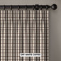 Organic Linen Pinch Pleated Farmhouse Checks Curtains With Blackout or Light Filtering Liner