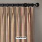 Organic Linen Farmhouse Theme Striped Curtains Dual Pinch Pleated With Blackout or Light Filtering Liner