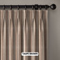 Organic Linen Farmhouse Theme Striped Curtains Dual Pinch Pleated With Blackout or Light Filtering Liner