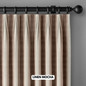 Organic Linen Triple Tailored Pinch Pleated Farmhouse Stripe Curtains - Light Filtering or Blackout Liner (Single or Pair)