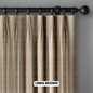 Organic Linen Triple Tailored Pinch Pleated Farmhouse Stripe Curtains - Light Filtering or Blackout Liner (Single or Pair)