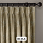 Luxury Linen Triple Pinch Pleat Curtains with Abstract Woven Texture | 6 Colors | Blackout or Light Filtering Liner | Customizable Widths and Lengths
