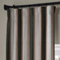 Farmhouse-Style Organic Linen Stripe Curtains with Cotton or Blackout Liner | Dark Green and Off White