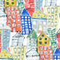 Eco-Friendly Organic Cotton Linen Curtain Fabric with Cityscape Buildings Design