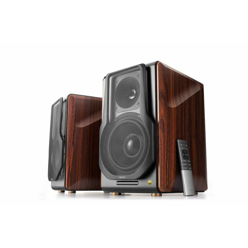 Edifier S3000Pro premium Bluetooth bookshelf speakers with wooden cabinets