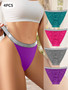 Girl Lingeries G String Underwear Briefs Ladies Panty Set 4pcs Pack Sexy Women's Panti Set