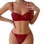 Viomisha Sexy Floral Lace Lingerie for Women – Sheer Bra and Panty Set with Underwire Push Up