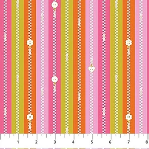 Zippers Orange from the Bits and Bobs collection designed by Sarah Hearts for Figo Fabrics. 100% medium weight quilting cotton ideal for quilting, patchwork and dressmaking 91267-56