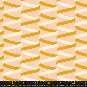 Ribbons Creamsicle from the Corsage quilting fabric collection designed by Jen Hewett for Ruby Star Society. 100% cotton quilting fabric, ideal for quilting, patchwork and dressmaking RS6063-11