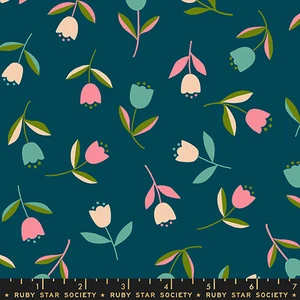 Tiny Tulips Galaxy from the Corsage quilting fabric collection designed by Jen Hewett for Ruby Star Society. 100% cotton quilting fabric, ideal for quilting, patchwork and dressmaking RS6060-14