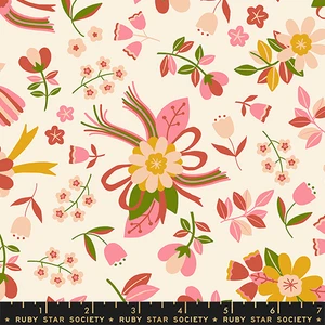 Nosegay Natural from the Corsage quilting fabric collection designed by Jen Hewett for Ruby Star Society. 100% cotton quilting fabric, ideal for quilting, patchwork and dressmaking RS6059-12