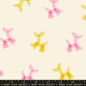 Balloon Doggie Natural from the Float quilting fabric collection designed by Rashida Coleman-Hale for Ruby Star Society. 100% cotton quilting fabric, ideal for quilting, patchwork and dressmaking RS1147-11