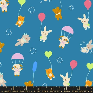 Up Parachute Blue from the Float quilting fabric collection designed by Rashida Coleman-Hale for Ruby Star Society. 100% cotton quilting fabric, ideal for quilting, patchwork and dressmaking RS1143-15