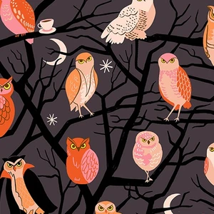 Who Cooks For You Eggplant from the Freaky Familiars quilting fabric collection by Ruby Star Society. 100% cotton quilting fabric, ideal for quilting, patchwork and dressmaking RS5190-13