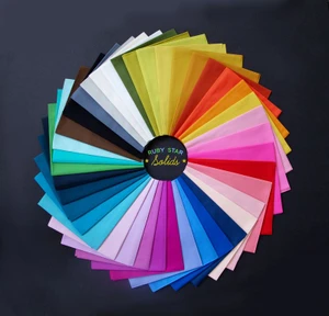 Ruby Star Solids Complete Fat Quarter Bundle by Ruby Star Society. OEKO-TEX certified 100% quilting cotton, ideal for quilting, patchwork, dressmaking and crafts