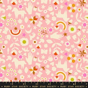 Little Luck Rosebud from the Catnap quilting fabric collection designed by Alexia Marcelle Abegg for Ruby Star Society. 100% cotton quilting fabric, ideal for quilting, patchwork and dressmaking RS4131-13