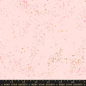 Metallic Pale Pink from the Speckled collection by Ruby Star Society. 100% Lightweight Cotton