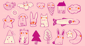 Toys Cotton Candy Panel from the Birthday collection by Ruby Star Society. Quilting Cotton.