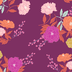 A-759-P Blossom Mulberry from the Wandering quilting fabric collection by Andover Fabrics. 100% cotton quilting fabric, ideal for quilting, patchwork and dressmaking