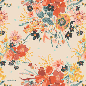 Painted Prairie Six from the Listen to Your Heart quilting fabric collection designed by Sharon Holland for Art Gallery Fabrics. 100% cotton quilting fabric, ideal for quilting, patchwork and dressmaking TRB-6003