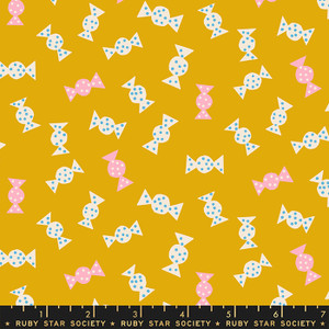 Candy Goldenrod from the Sugar Cone quilting fabric collection by Ruby Star Society. 100% cotton quilting fabric, ideal for quilting, patchwork and dressmaking RS3065-11