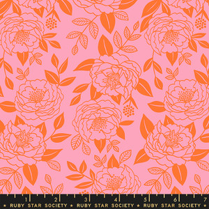 Garden Glow Azalea from the Rise and Shine quilting fabric collection by Ruby Star Society. 100% cotton quilting fabric, ideal for quilting, patchwork and dressmaking RS0079-12