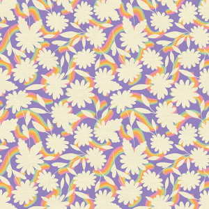 Rainbow Dreams Purple from the Lighter Than Air quilting fabric collection designed by Seek to Spring for Paintbrush Studio Fabrics (PBS Fabrics). 100% cotton quilting fabric, ideal for quilting, patchwork and dressmaking 120-23714
