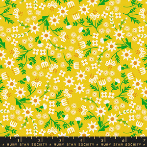 Inflorescence Golden Hour from the Favourite Flowers quilting fabric collection by Ruby Star Society. 100% cotton quilting fabric, ideal for quilting, patchwork and dressmaking RS5146-11