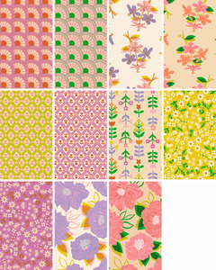 Favourite Flowers Fat Quarter Bundle by Ruby Star Society. 100% cotton quilting fabric, ideal for quilting, patchwork and dressmaking.