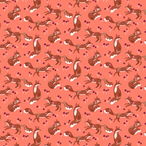 Adorable Foxes from the Wild Folk fabric collection designed by Bethan Janine for Dashwood Studio. 100% OEKO-TEX Certified Standard Quilting and Patchwork Cotton Fabric WFLK2541