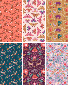 Wild Folk fabric collection designed by Bethan Janine for Dashwood Studio. 100% OEKO-TEX Certified Standard Quilting and Patchwork Cotton Fabric 