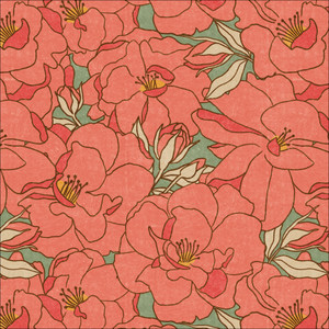 Zepherine from the Rosy Deco quilting fabric collection designed by Amy McCready for Cloud9 Fabrics. 100% organic cotton quilting fabric, ideal for quilting, patchwork and dressmaking